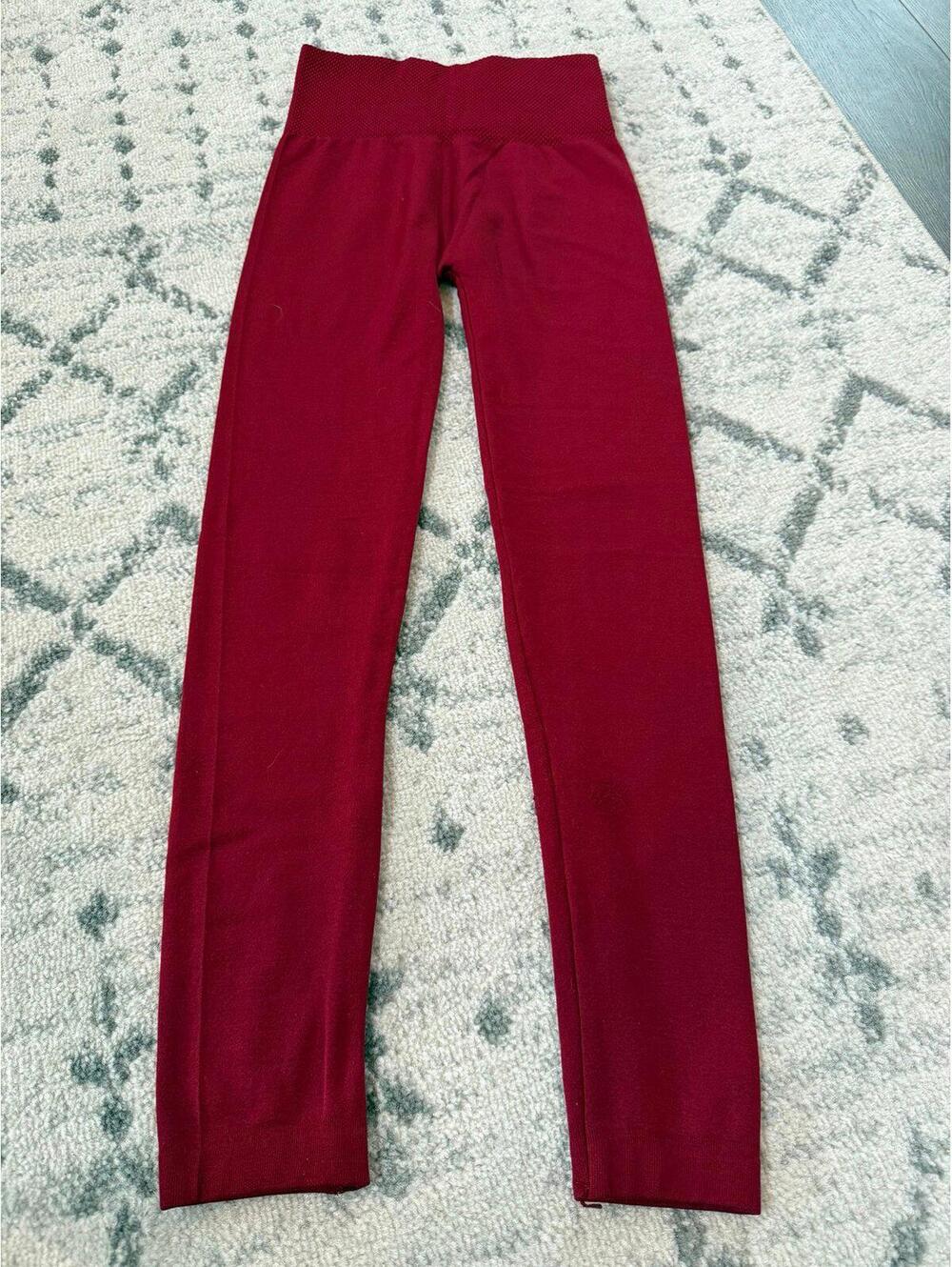 Red fleece lined leggings